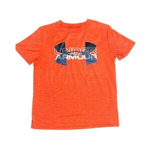 Under Armour Big Boys Orange Short Sleeve T-Shirt Graphic Print Medium Active